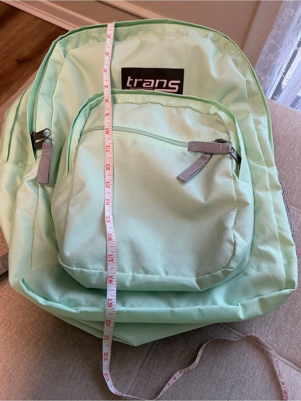 Trans by JanSport Mint Green Backpack🎒School Bag Padded Straps Mesh Pocket 4 Zip